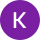 a purple button with the letter k on it